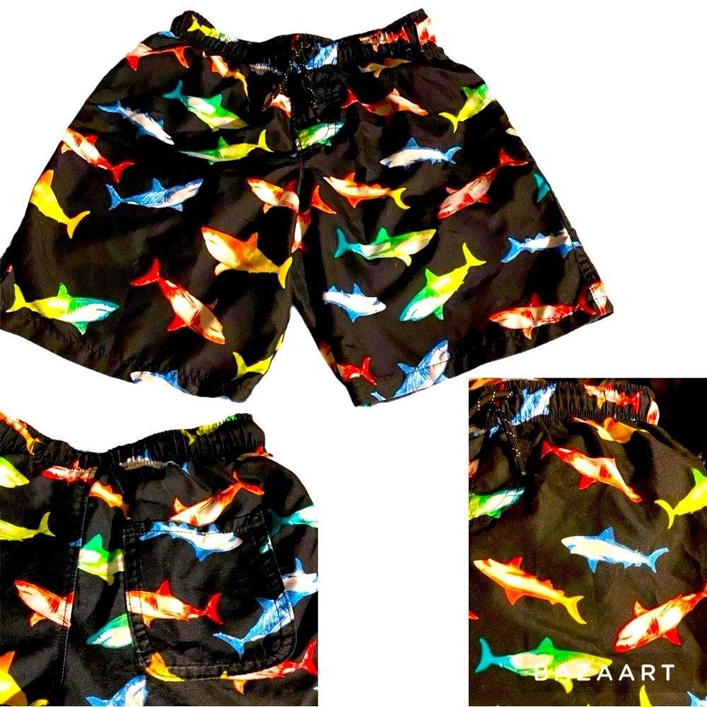 Wonder Nation Board Shorts, Boys, Sz S, 6, 7, Sharks, Multicolor, Like new‌ - Picture 9 of 10